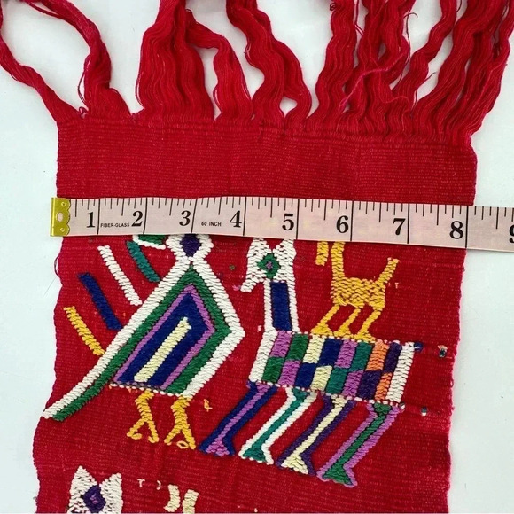 Vintage 70s or 80s handwoven Guatemalan embroidered sash faja huipil from nebaj - Picture 7 of 10